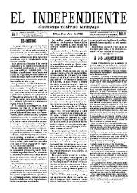 El independiente : Semanario Político-Literario (Villena). Núm. 14, 5 de junio de 1892