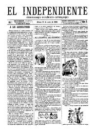 El independiente : Semanario Político-Literario (Villena). Núm. 15, 12 de junio de 1892