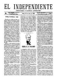 El independiente : Semanario Político-Literario (Villena). Núm. 17, 26 de junio de 1892