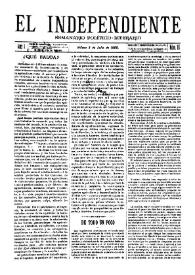 El independiente : Semanario Político-Literario (Villena). Núm. 18, 3 de julio de 1892