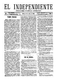 El independiente : Semanario Político-Literario (Villena). Núm. 19, 10 de julio de 1892