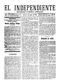 El independiente : Semanario Político-Literario (Villena). Núm. 25, 21 de agosto de 1892