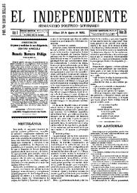 El independiente : Semanario Político-Literario (Villena). Núm. 26, 28 de agosto de 1892