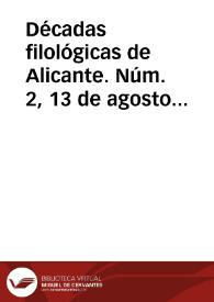 Décadas filológicas de Alicante. Núm. 2, 13 de agosto de 1811