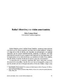 Rafael Altamira y su visión americanista