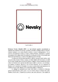 Ediciones Nevsky (Madrid, 2009-  ) [Semblanza]
