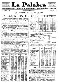 La Palabra : Periódico Independiente. Defensor de los Intereses Morales y Materiales del Distrito de Denia. Núm. 4, 3 de mayo de 1930