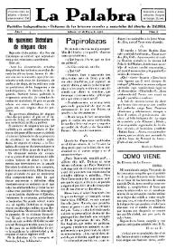 La Palabra : Periódico Independiente. Defensor de los Intereses Morales y Materiales del Distrito de Denia. Núm. 6, 17 de mayo de 1930