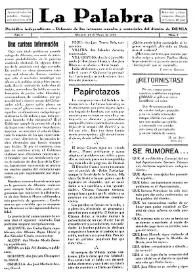 La Palabra : Periódico Independiente. Defensor de los Intereses Morales y Materiales del Distrito de Denia. Núm. 7, 24 de mayo de 1930