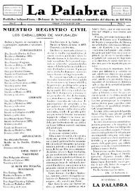 La Palabra : Periódico Independiente. Defensor de los Intereses Morales y Materiales del Distrito de Denia. Núm. 9, 7 de junio de 1930