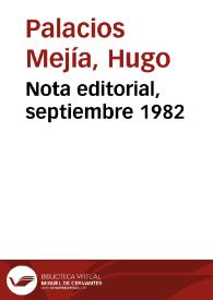 Nota editorial, septiembre 1982
