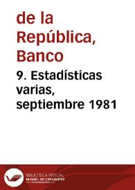 9. Estadísticas varias, septiembre 1981