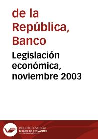 Legislación económica, noviembre 2003