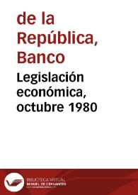 Legislación económica, octubre 1980