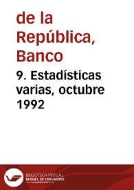 9. Estadísticas varias, octubre 1992