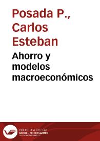Ahorro y modelos macroeconómicos