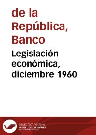 Legislación económica, diciembre 1960