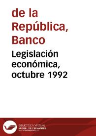 Legislación económica, octubre 1992