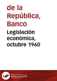 Legislación económica, octubre 1960