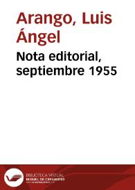 Nota editorial, septiembre 1955