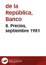 8. Precios, septiembre 1981