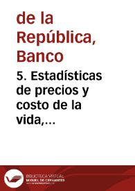 5. Estadísticas de precios y costo de la vida, septiembre 1962