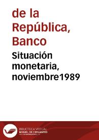 Situación monetaria, noviembre1989