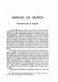 Sancho de Muñón. Datos para su biografía