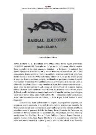 Barral Editores S. A. (Barcelona, 1970-1982) [Semblanza]