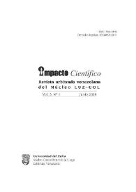 Impacto Científico : Revista Arbitrada Venezolana del Núcleo Costa Oriental del Lago. Vol. 3, núm. 1, junio, 2008
