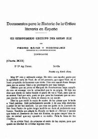 Documentos para la Historia de la Crítica literaria en España. Un epistolario erudito del siglo XIX (Continuación)