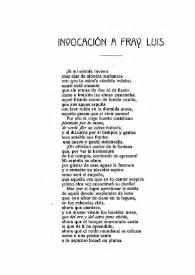 Invocación a Fray Luis [Poesía]