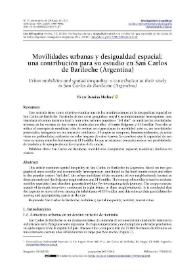 Movilidades urbanas y desigualdad espacial: una contribución para su estudio en San Carlos de Bariloche (Argentina)