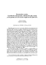 Inventarios vacíos. Circulación manuscrita y formación del canon en las primeras colecciones impresas de Quevedo