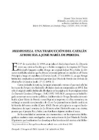 'Medrosilla', una traducción del catalán atribuida a José María de Pereda