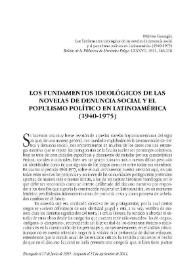 Los fundamentos ideológicos de las novelas de denuncia social y el populismo político en Latinoamérica (1940-1975)