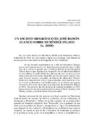 Un escrito biográfico de José Ramón Luanco sobre Menéndez Pelayo (c. 1898)