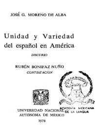 Unidad y variedad del español en América: discurso