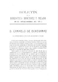 Correspondencia epistolar de D. Carmelo de Echegaray con Menéndez y Pelayo