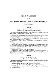 Catálogo de los manuscritos de la Biblioteca (Conclusión)