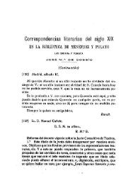 Correspondencias literarias del siglo XIX en la Biblioteca de Menéndez Pelayo