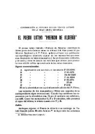 Contribución al estudio de los textos latinos de la Edad Media Española. El poema latino 