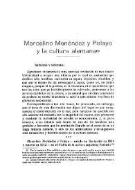 Marcelino Menéndez y Pelayo y la cultura alemana