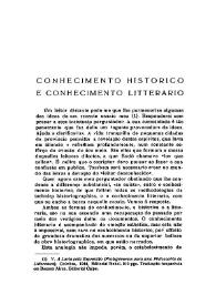 Conhecimento historico e conhecimento litterario