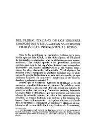 Del plural italiano de los nombres compuestos y de algunas cuestiones filológicas inherentes al mismo