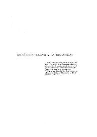 Menéndez Pelayo y la Hispanidad