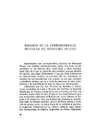 Baráibar en la correspondencia epistolar de Menéndez Pelayo