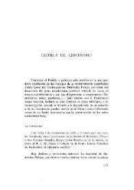 Crónica del Centenario [del nacimiento de Marcelino Menéndez Pelayo, 1856-1912]
