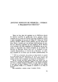 Antonio Hurtado de Mendoza. Poemas y fragmentos inéditos