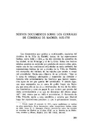 Nuevos documentos sobre los corrales de comedias de Madrid (1652-1700)